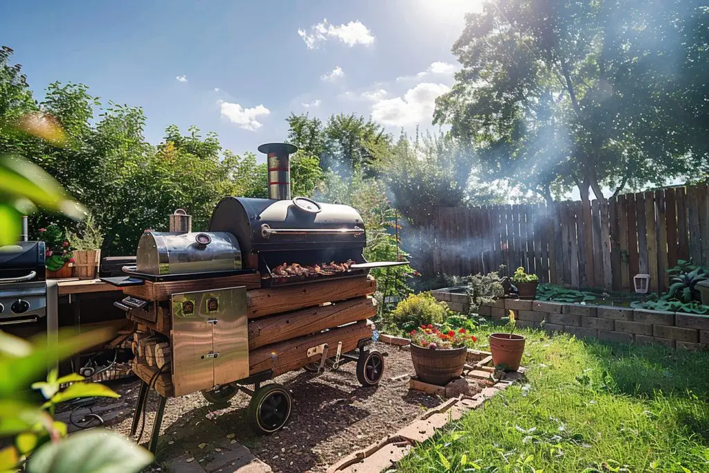 Fumoir extérieur dans un jardin 