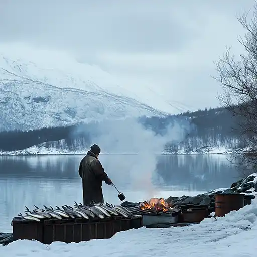 Maîtrisez l’Art du Fumage, sur les bords d'un fiord de Norvège ou nos ancêtres fume des poissons